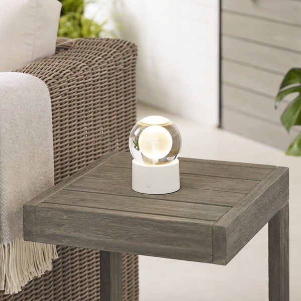 【TECH LIGHTING】アメリカ・テーブルライト「Mina Accent Rechargeable Table Lamp」ホワイト（W102×D102×H140mm）