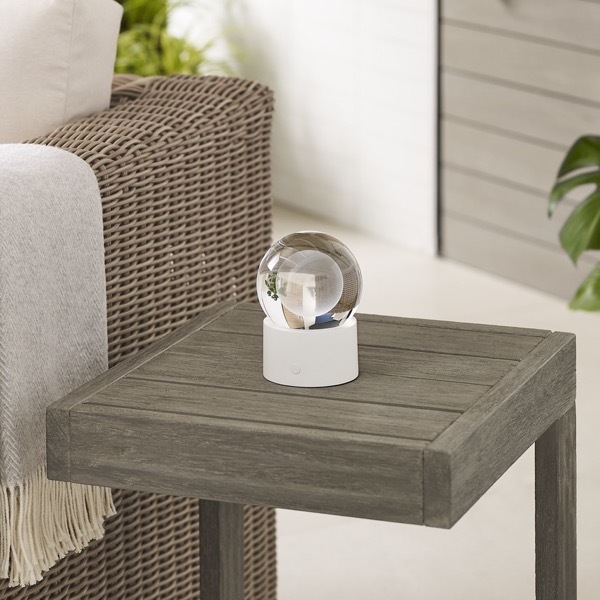 【TECH LIGHTING】アメリカ・テーブルライト「Mina Accent Rechargeable Table Lamp」ホワイト（W102×D102×H140mm）