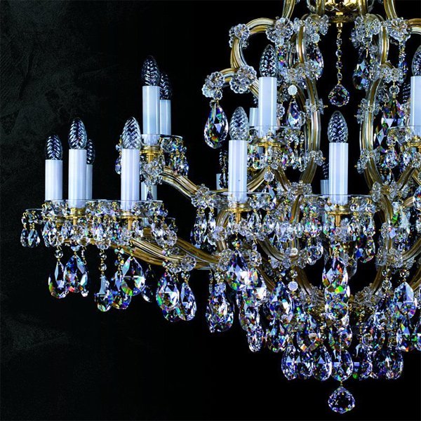 【ART GLASS】クリスタルシャンデリア「MARIA TEREZIA」25灯(1200×1100mm)