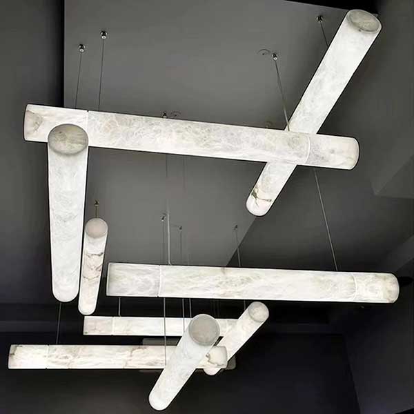 デザイン照明 モダン LED大理石ペンダントライト ホワイト A