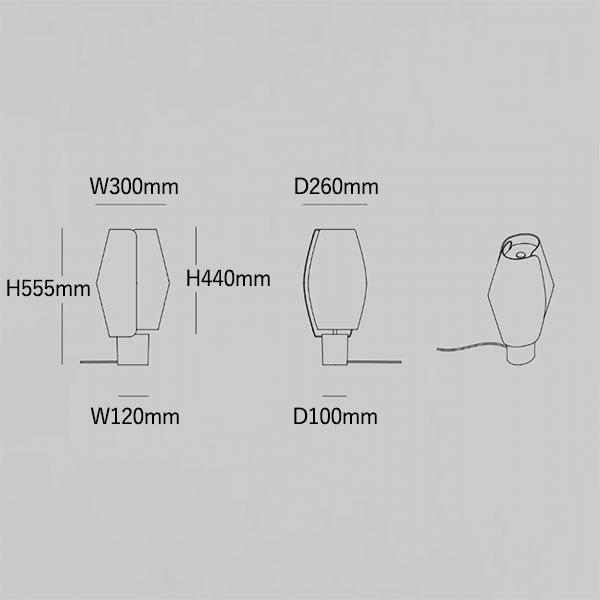 【Rakumba】オーストラリア・デザイン照明「Volute」テーブルライト（W300×D260×H555mm）