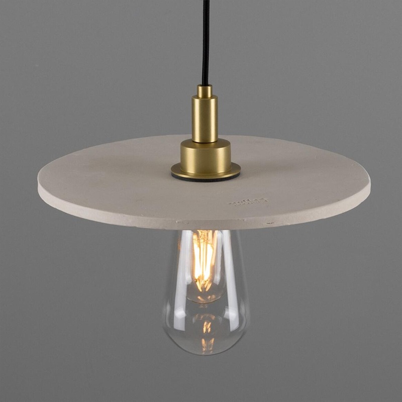 【Mullan】アイルランド「Bog Oak-Organic Ceramic Bathroom」ディスクペンダントライト 1灯 マットホワイト(φ280×H110mm)