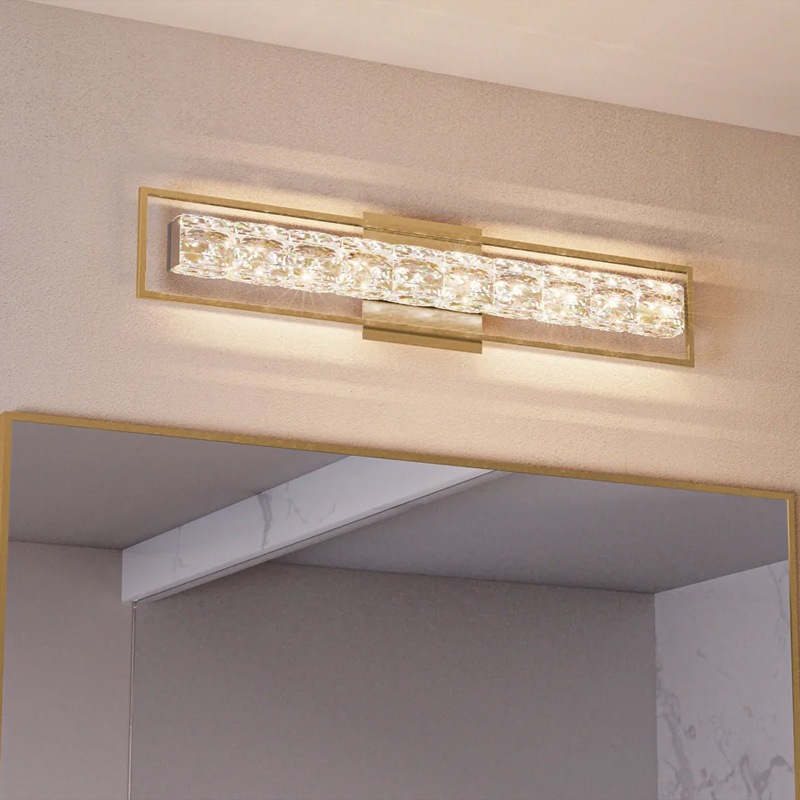 【QUOIZEL】アメリカ・デザイン照明 LED・クリスタルウォールライト「Dazzle」ゴールド（W840×D80×H180mm）