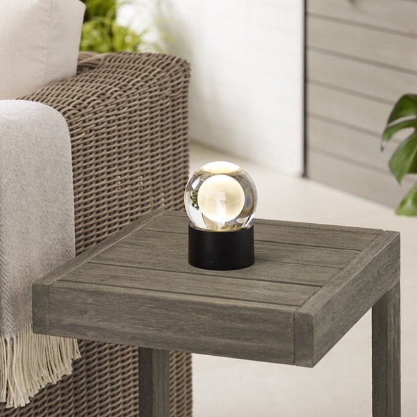 【TECH LIGHTING】アメリカ・テーブルライト「Mina Accent Rechargeable Table Lamp」ブラック（W102×D102×H140mm）