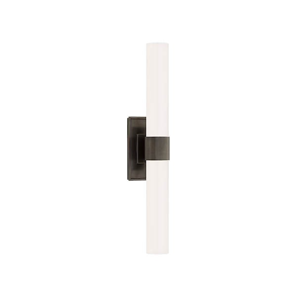 【Visual Comfort】アメリカ・ウォールライト「Presidio Petite Double Sconce」2灯　ブロンズ・ホワイト（W120×D114×H584mm）