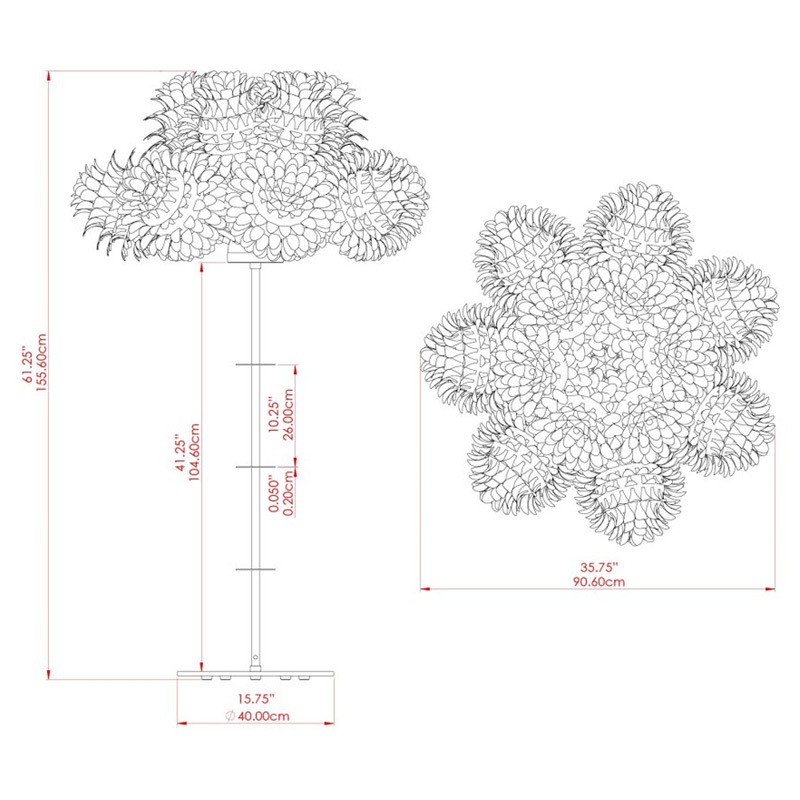 【Mullan】アイルランド「Foz Teddy Cloud Floor Lamp」テディベアクラウド フロアライト13灯(φ950×H1560mm)