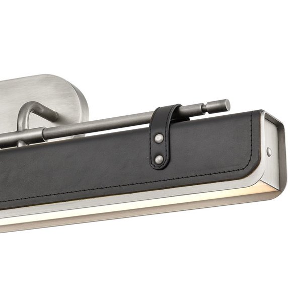 【Alora】アメリカ・Valise デザイン照明 ホテルライクなLEDウォールライト  エイジドニッケル／タキシードレザー（W800×D110×H180mm）