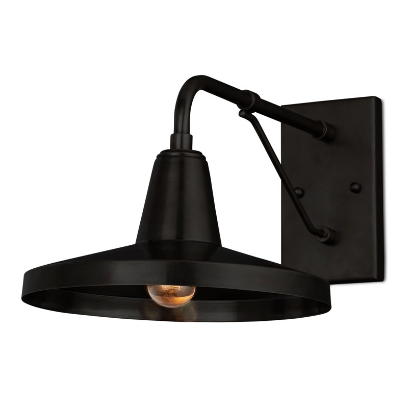 【CURREY】アメリカ・アウトドアウォールライト 1灯「Mariner」ブラック（W304×D520×H266mm）