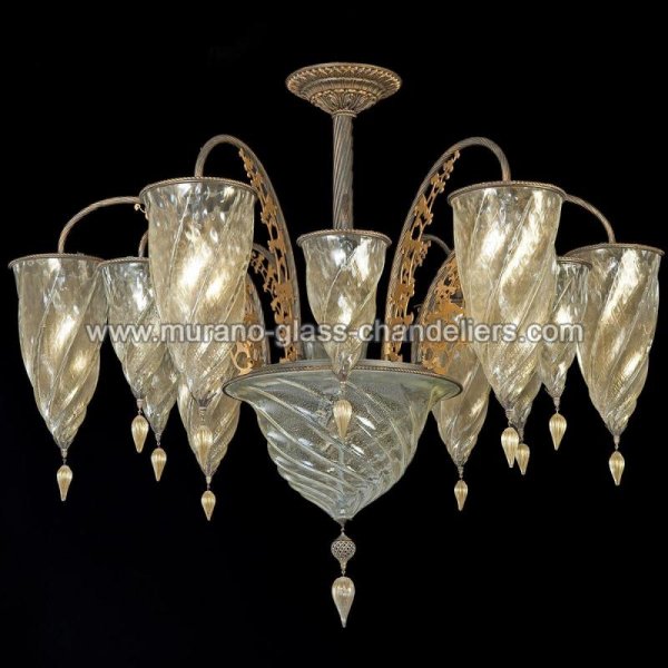 【MURANO GLASS CHANDELIERS】イタリア・ヴェネチアンガラスシャンデリア13灯「MEDINA」（W1100×H850mm）
