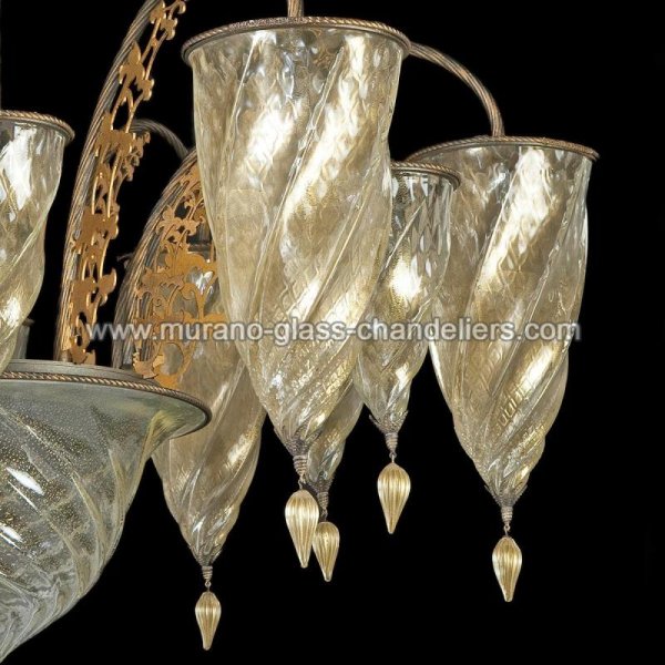 【MURANO GLASS CHANDELIERS】イタリア・ヴェネチアンガラスシャンデリア13灯「MEDINA」（W1100×H850mm）