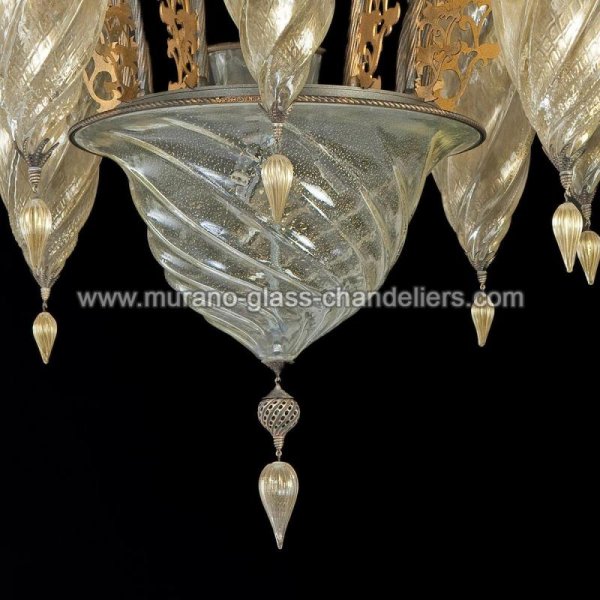 【MURANO GLASS CHANDELIERS】イタリア・ヴェネチアンガラスシャンデリア13灯「MEDINA」（W1100×H850mm）