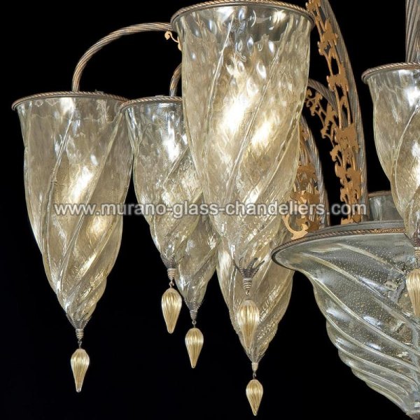 【MURANO GLASS CHANDELIERS】イタリア・ヴェネチアンガラスシャンデリア13灯「MEDINA」（W1100×H850mm）