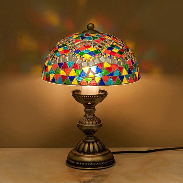 ジョルダン モザイクランプ テーブルランプ マルチカラー(φ220×H340mm)