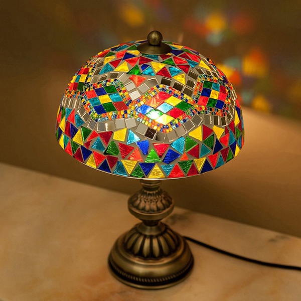 ジョルダン モザイクランプ テーブルランプ マルチカラー(φ220×H340mm)