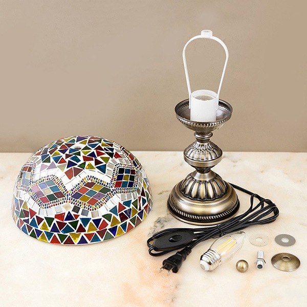 ジョルダン モザイクランプ テーブルランプ マルチカラー(φ220×H340mm)