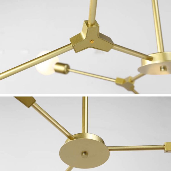 デザイン照明スプートニクシャンデリア9灯 ゴールド/ブラック（W1030×580mm）