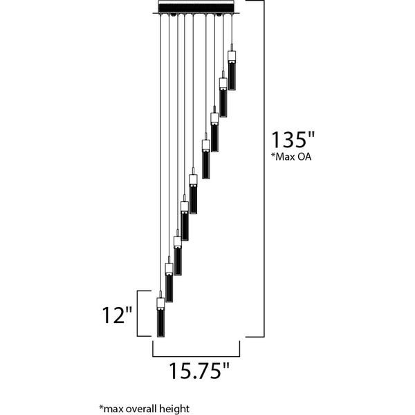 【ET2】アメリカ・LEDシーリングペンダントライト「FIZZ III」9灯(W400×L400×H300-3430mm)