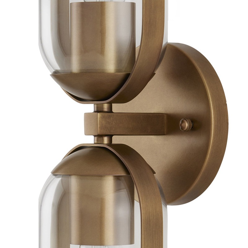 【CURREY】アメリカ・ウォールライト 2灯「Bonardi」ゴールド（W120×D110×H570mm）