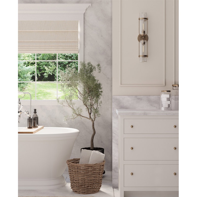 【CURREY】アメリカ・ウォールライト 2灯「Bonardi」ゴールド（W120×D110×H570mm）