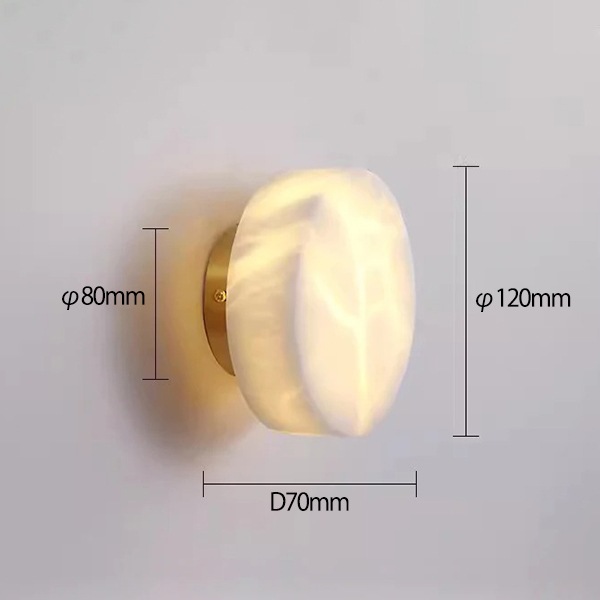 デザイン照明　モダン　大理石ウォールライト　4色（φ120×H70mm）