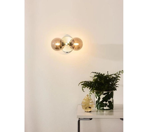 【LUCIDE】ベルギー デザイン照明 ウォールライト「TYCHO」Gold 2灯（W120×D150×H220mm）