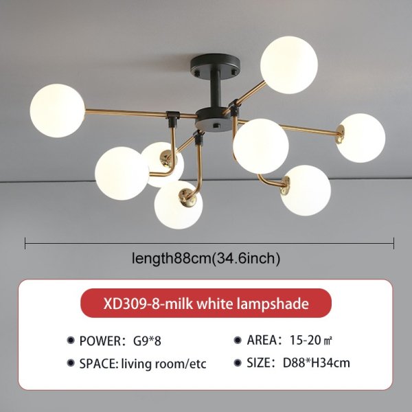 北欧スタイルインテリア照明  6／8／10灯 ゴールド（約W770～H1050mm）