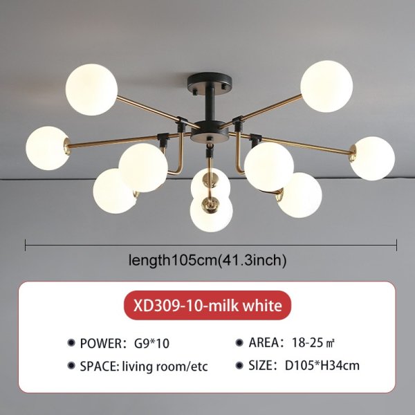 北欧スタイルインテリア照明  6／8／10灯 ゴールド（約W770～H1050mm）