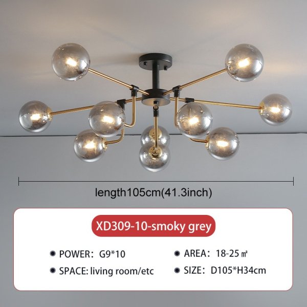 北欧スタイルインテリア照明  6／8／10灯 ゴールド（約W770～H1050mm）