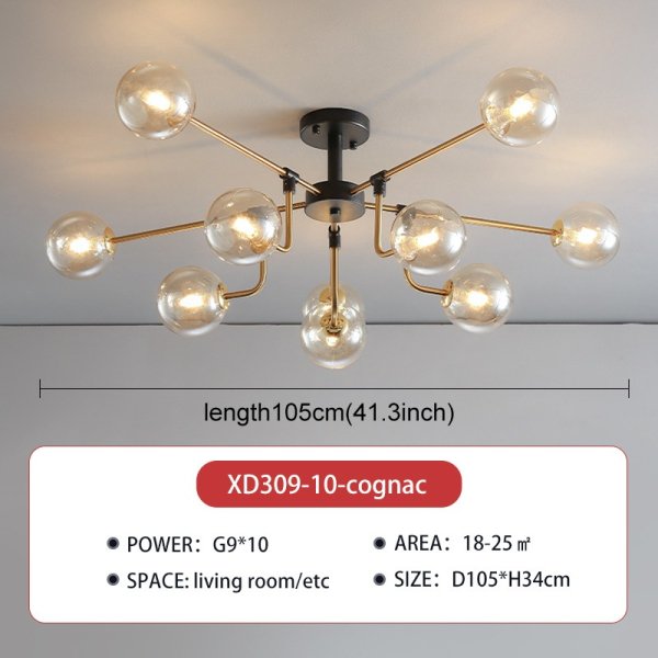 北欧スタイルインテリア照明  6／8／10灯 ゴールド（約W770～H1050mm）