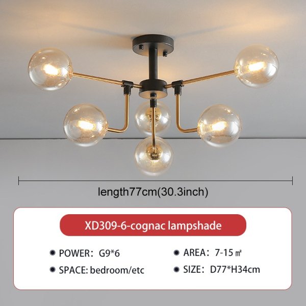 北欧スタイルインテリア照明  6／8／10灯 ゴールド（約W770～H1050mm）