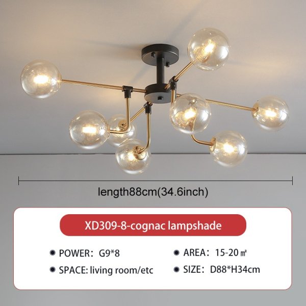 北欧スタイルインテリア照明  6／8／10灯 ゴールド（約W770～H1050mm）