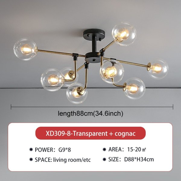 北欧スタイルインテリア照明 6／8／10灯 ゴールド（約W770