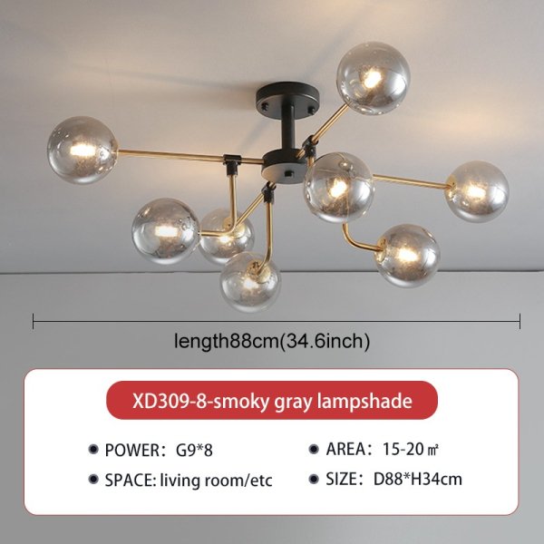 北欧スタイルインテリア照明  6／8／10灯 ゴールド（約W770～H1050mm）