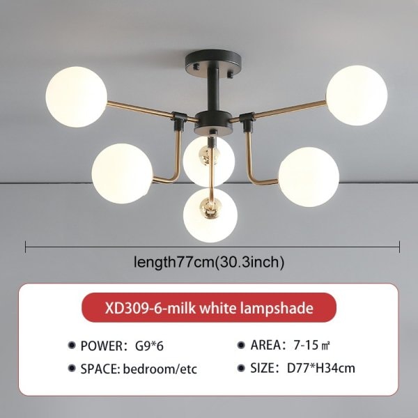 北欧スタイルインテリア照明  6／8／10灯 ゴールド（約W770～H1050mm）