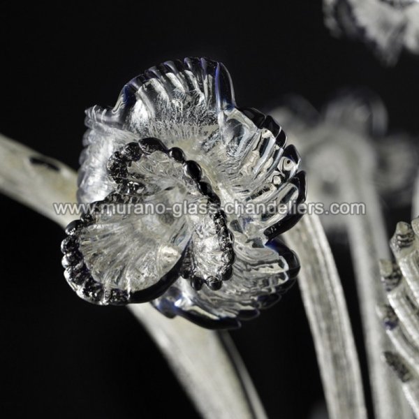 【MURANO GLASS CHANDELIERS】イタリア・ヴェネチアンガラスシャンデリア8灯「CORRER」（W1150×H1200mm）