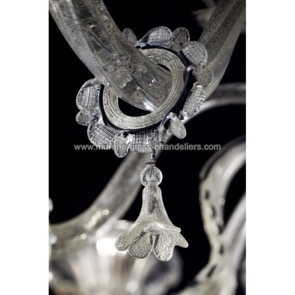 【MURANO GLASS CHANDELIERS】イタリア・ヴェネチアンガラスシャンデリア8灯「CORRER」（W1150×H1200mm）