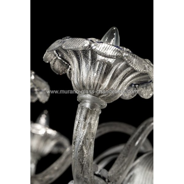 【MURANO GLASS CHANDELIERS】イタリア・ヴェネチアンガラスシャンデリア8灯「CORRER」（W1150×H1200mm）