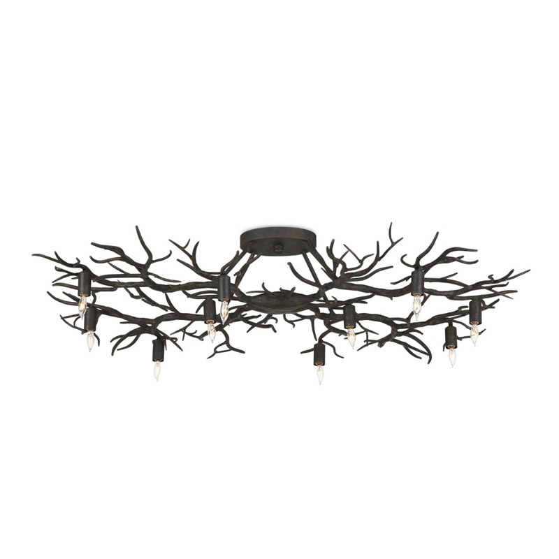 【CURREY】アメリカ・シーリングライト 10灯「Rainforest」ブラック(W1092×D736×H228mm)