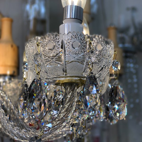 【ART GLASS】真鍮製クリスタルブラケット 2灯(W430×D230×H430mm)