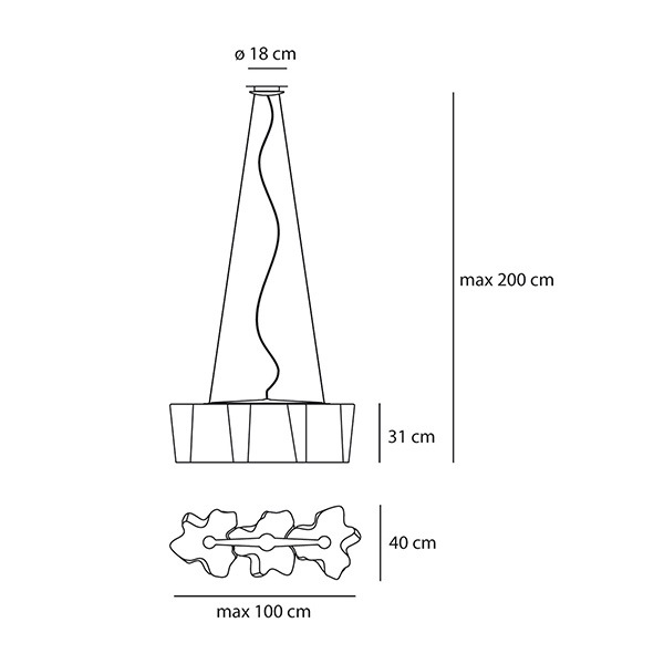 【Artemide】「Logico Suspension」 Suspension 3 in Linea　デザイン照明シーリングライト(W1000×H325mm)
