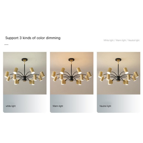 北欧スタイルインテリア照明  6／8／10／12灯 ゴールド（約W700～W950mm）