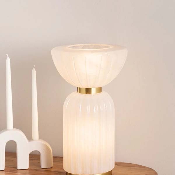 【MITZI】アメリカ・モダンテーブルライト「Cordelia」1灯 ゴールド（Φ248×H426mm）