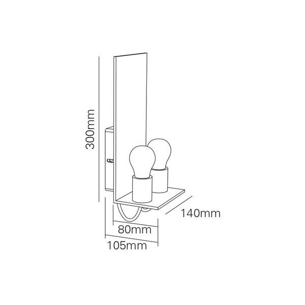 【MARETTI】オランダ・ウォールライト「TRIJNIE」2灯 BLACK（W140×D80×H300mm）