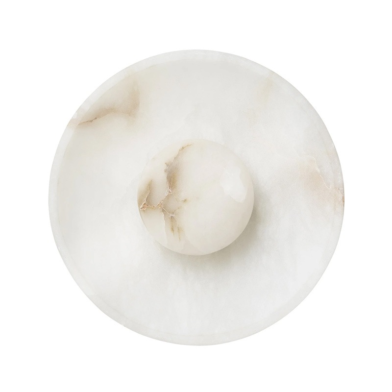 【INDUSTVILLE】イギリス・デザイン照明「Alabaster」アラバスターストーンウォールライト(φ250×D80mm)