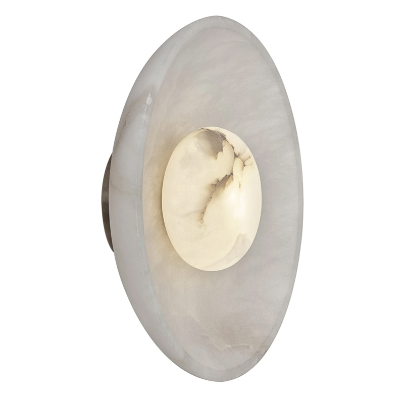 【INDUSTVILLE】イギリス・デザイン照明「Alabaster」アラバスターストーンウォールライト(φ250×D80mm)