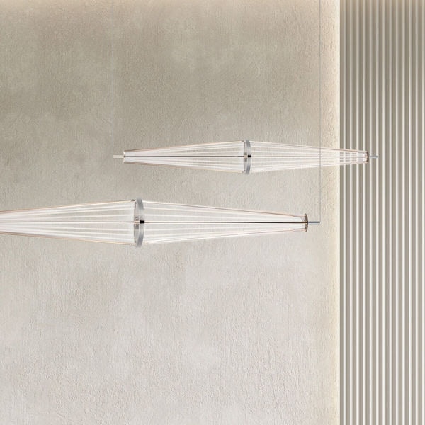 【ET2】アメリカ・ペンダントライト「Quasar」 シルバー(W902×D134×H134mm)