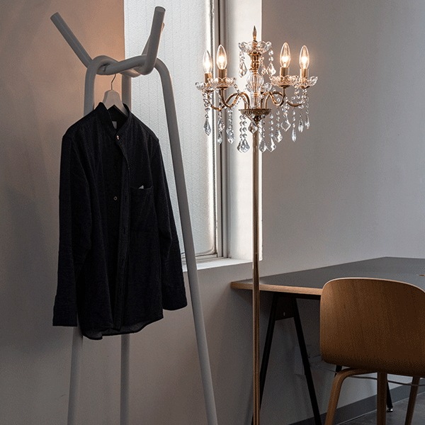 シャンデリアフロアライト ゴールド 5灯(φ420×H1610mm)