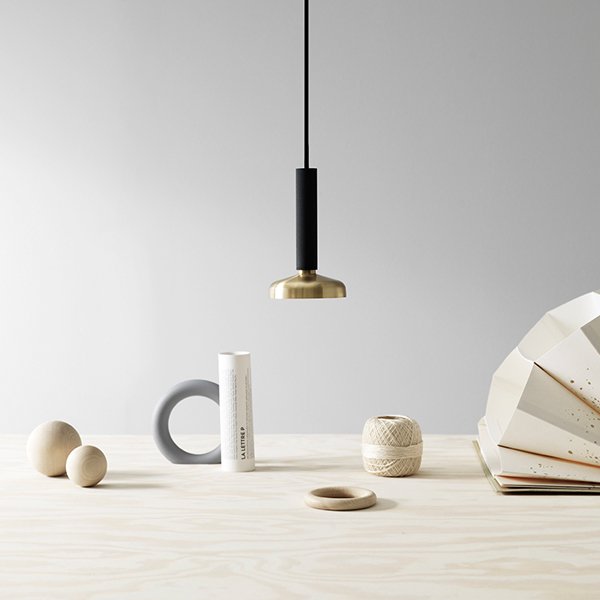 【Pholc】「Blend pendant LED, black-brass」ペンダントライト　ブラック-ブラス（Φ90×H160mm)