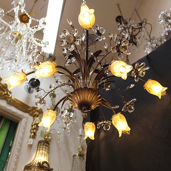 【LA LUCE】デザインシャンデリア『Florentine』8灯 ブロンズ(W720×H470mm)