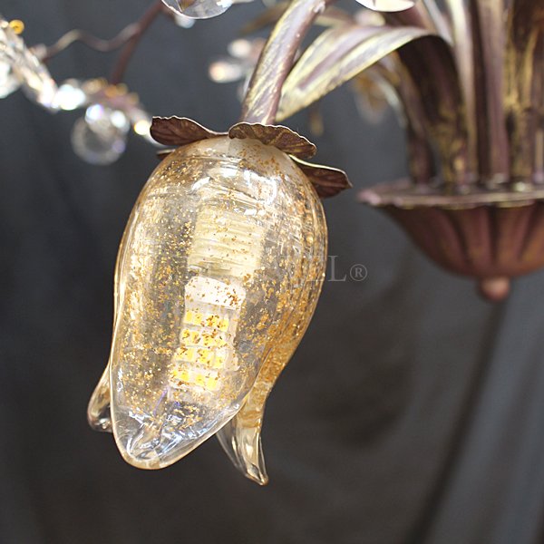 【LA LUCE】デザインシャンデリア『Florentine』8灯 ブロンズ(W720×H470mm)